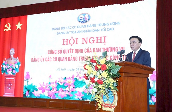 Đồng chí Nguyễn Văn Quảng giữ chức Bí thư Đảng ủy Tòa án nhân dân tối cao